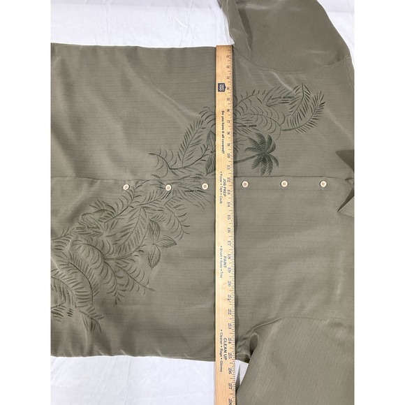 Bamboo Cay Mens Palm Tree‎ Shirt Size X-Large Green Short Sleeve Button Up - Picture 5 of 12